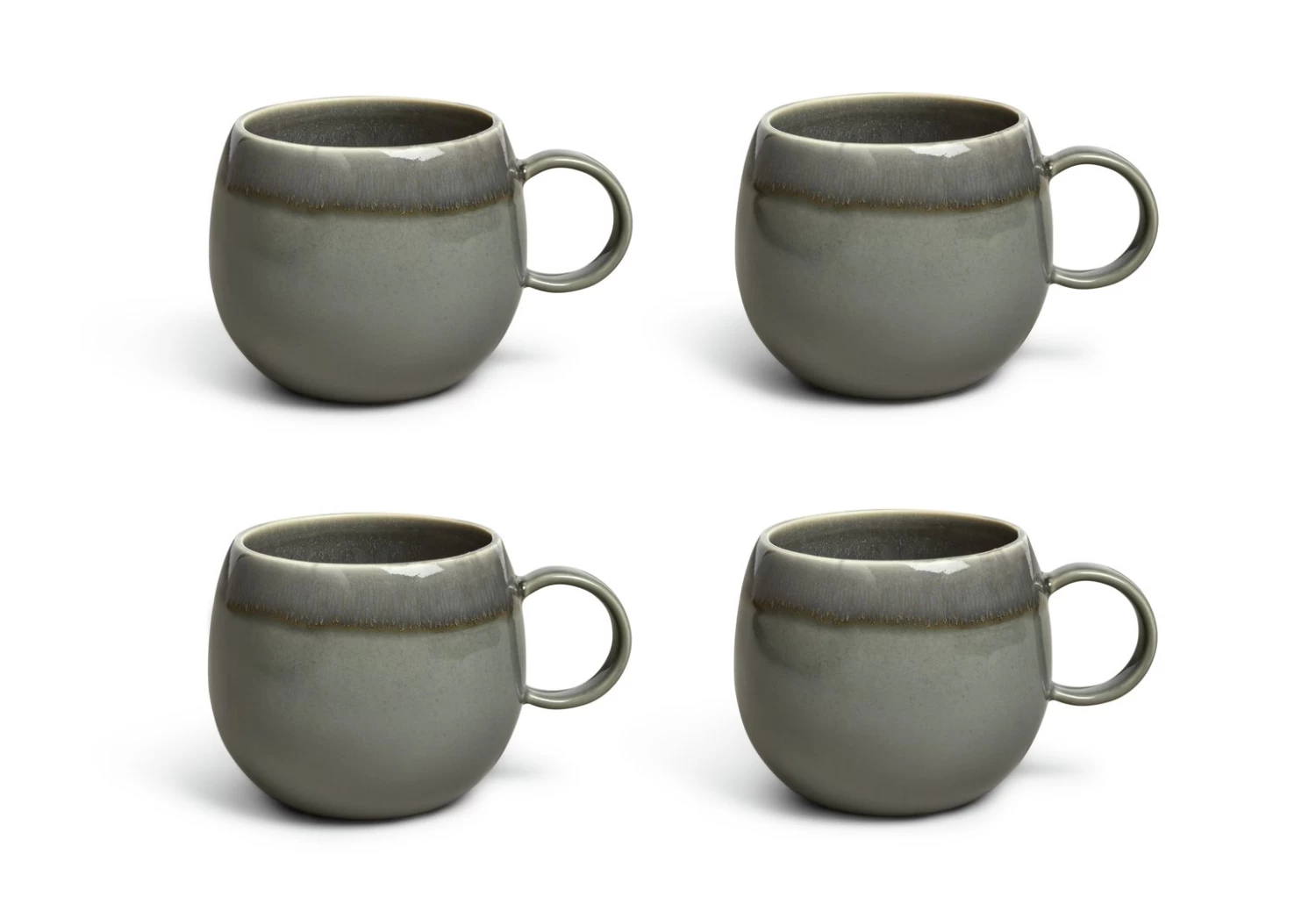 Habitat Evora Set Of 4 Stoneware Mugs - Green