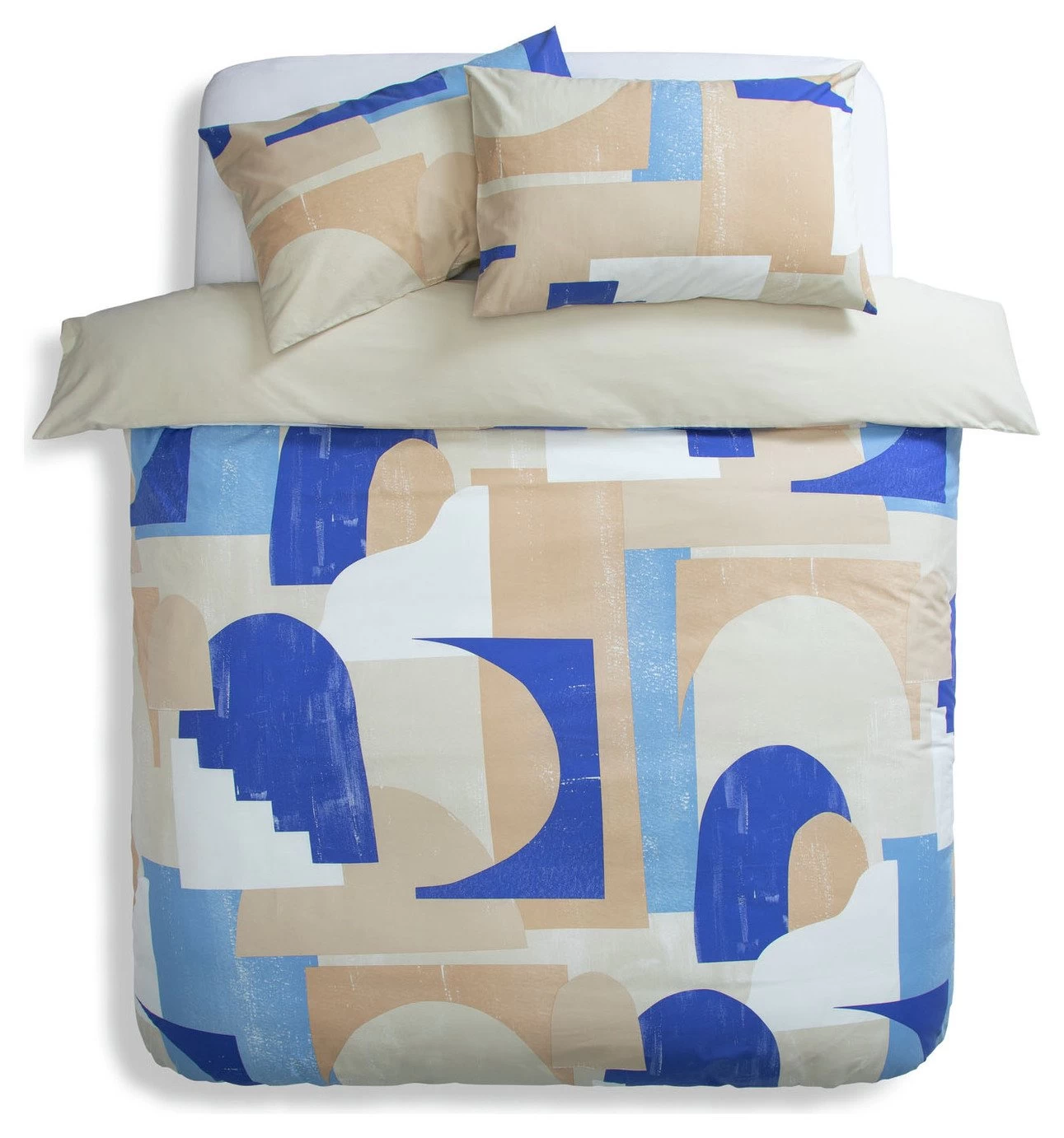 Habitat Geo Blue & Cream Bedding Set - Single - Image 3