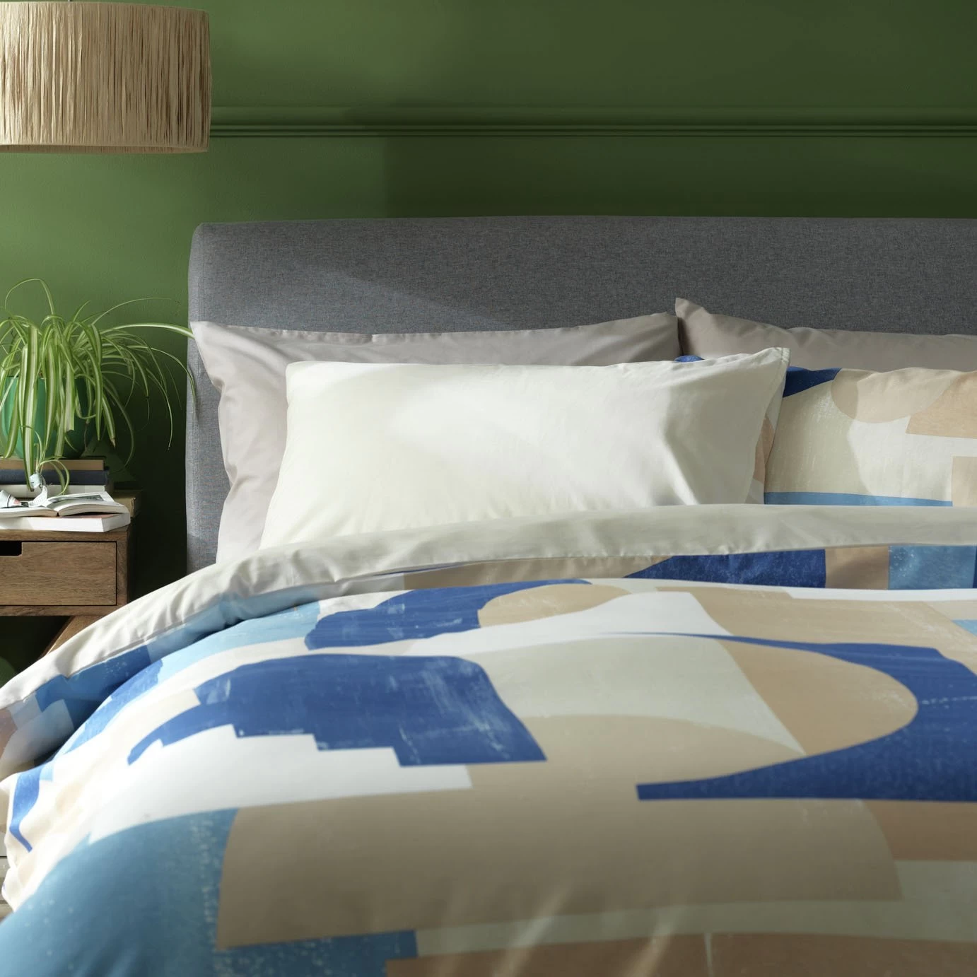 Habitat Geo Blue & Cream Bedding Set - Single - Image 5