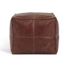 Habitat Kaikoo Faux Leather Footstool - Brown