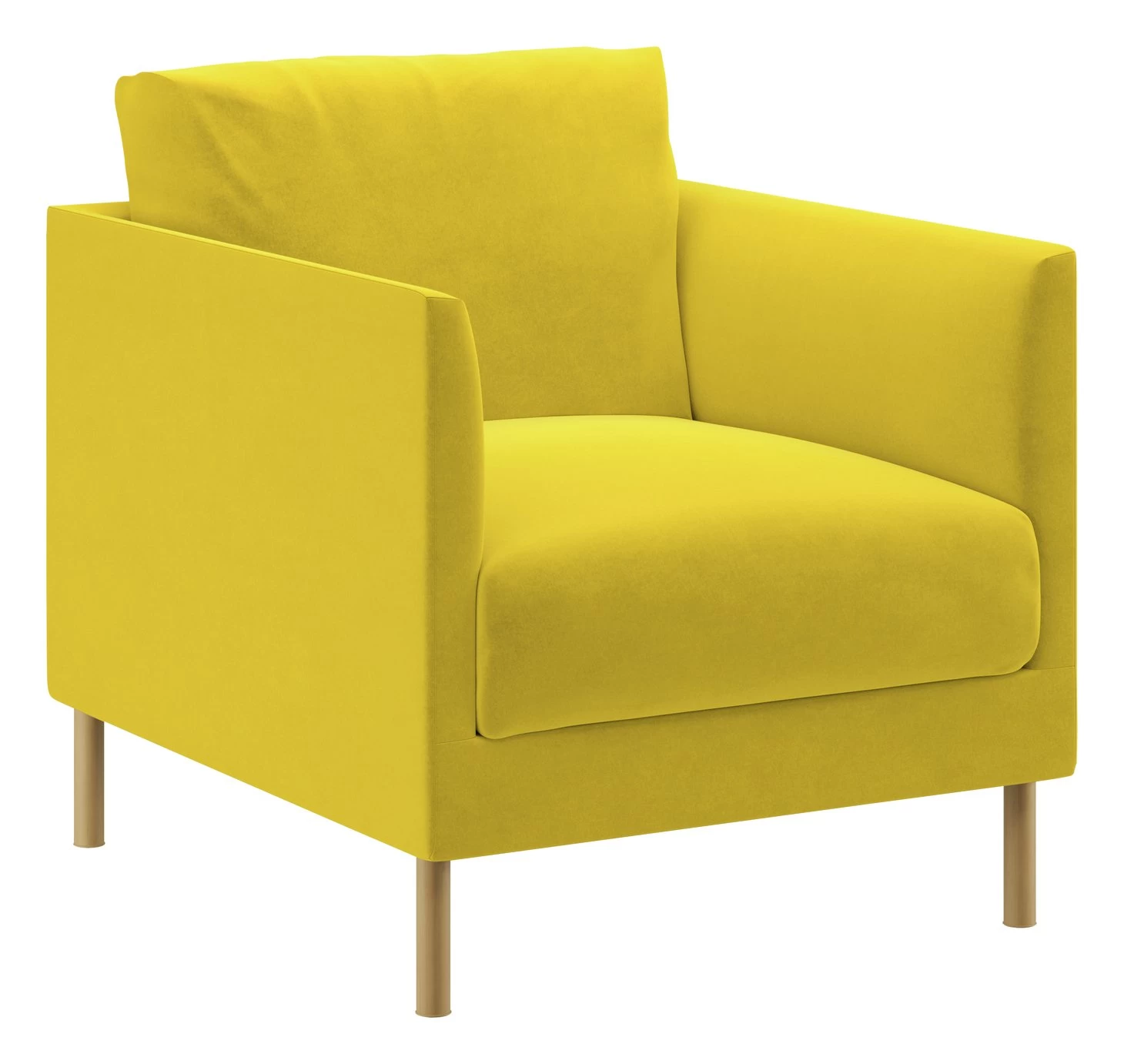 Habitat Hyde Velvet Armchair - Yellow - Image 5