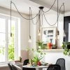 Habitat Nyos Spider 5 Light Chandelier - Black & Brass