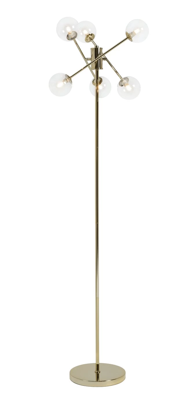 Habitat Glam 6 Light Glass Floor Lamp – Gold - Image 4