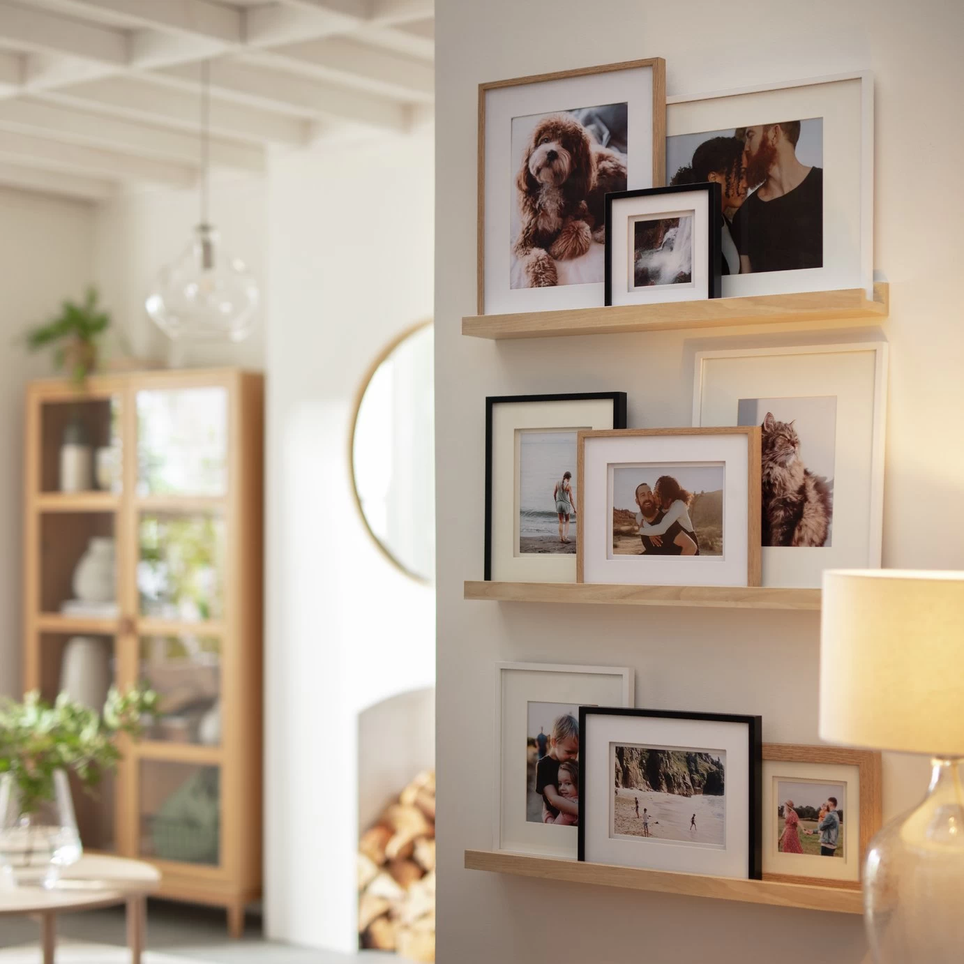 Habitat Abas Glass Table Lamp - Clear & Cream - Image 10