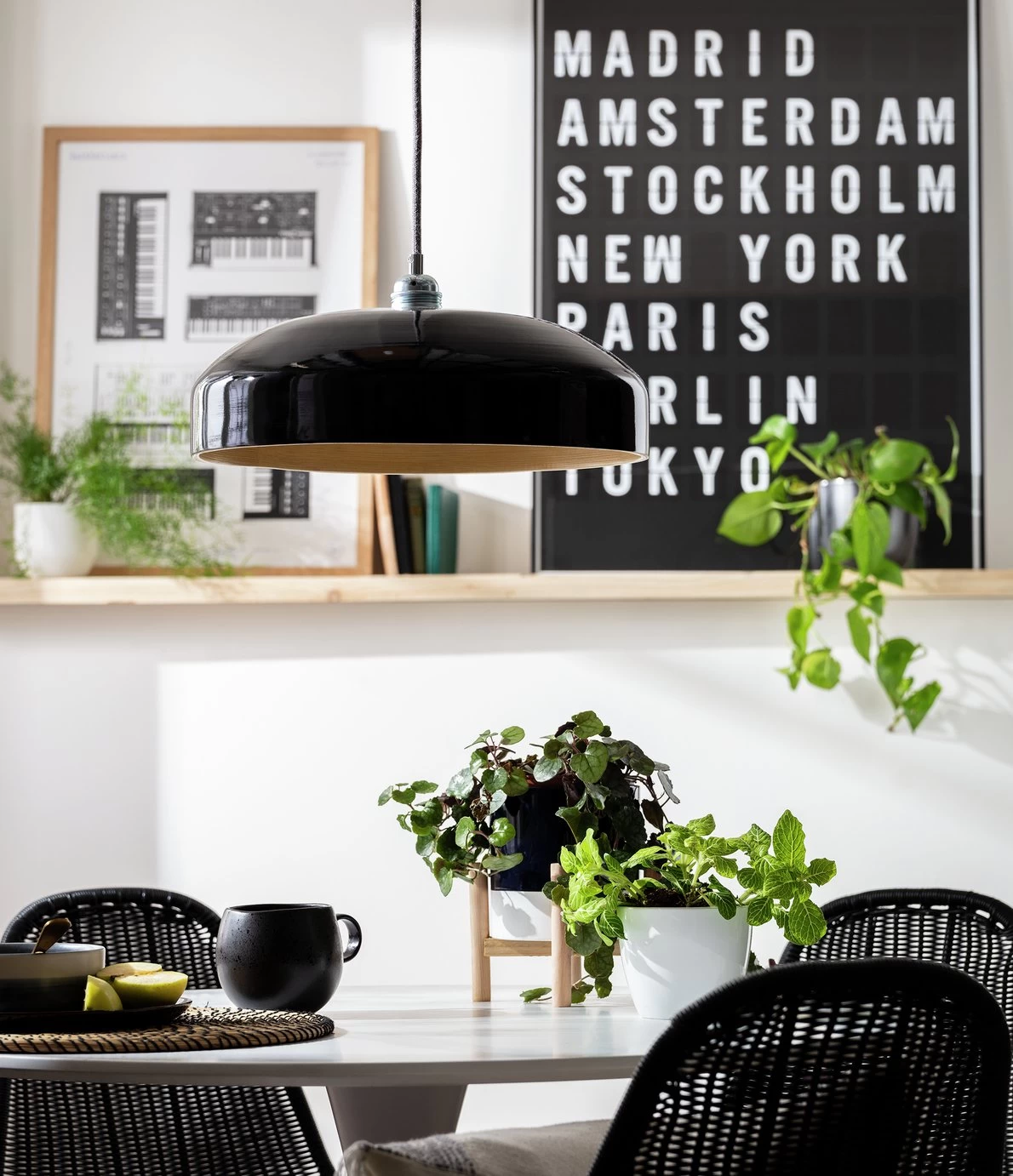 Habitat Abaya Spun Bamboo Pendant Shade - Black - Image 5