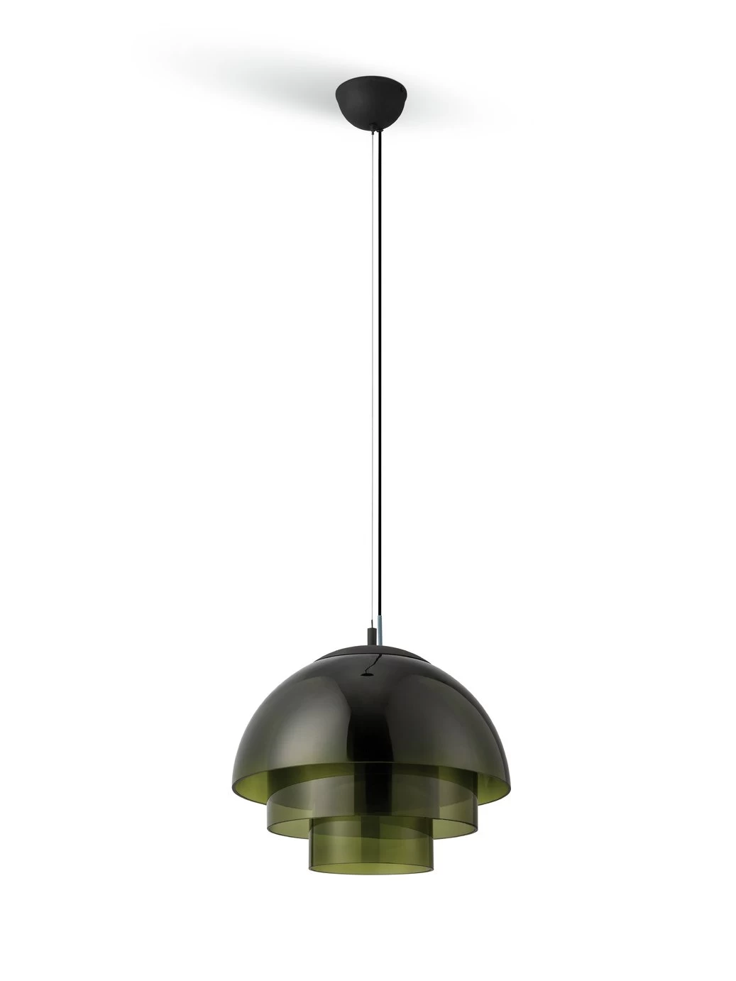 Habitat Zora 3 Tier Glass Pendant Light - Green - Image 2