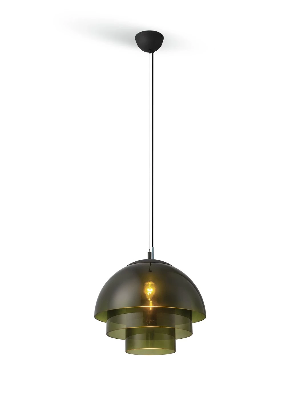 Habitat Zora 3 Tier Glass Pendant Light - Green - Image 5