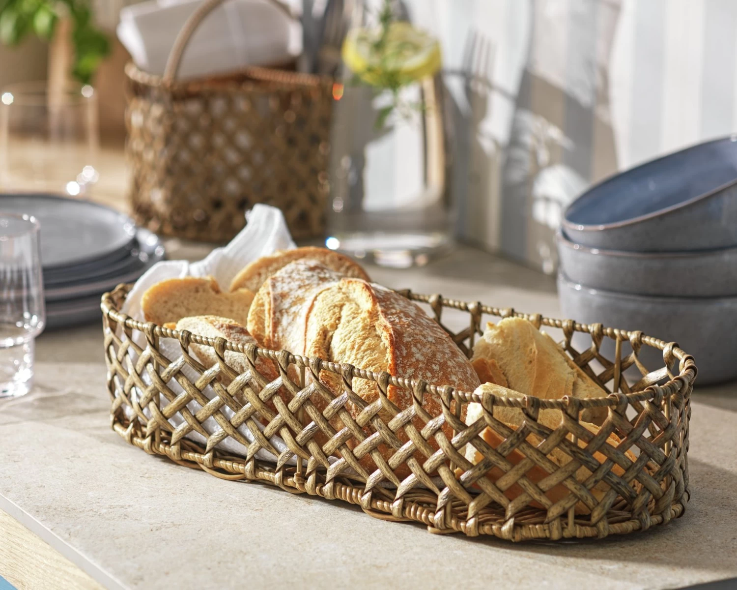 Habitat Mediterranean Woven Bread Basket - Image 2
