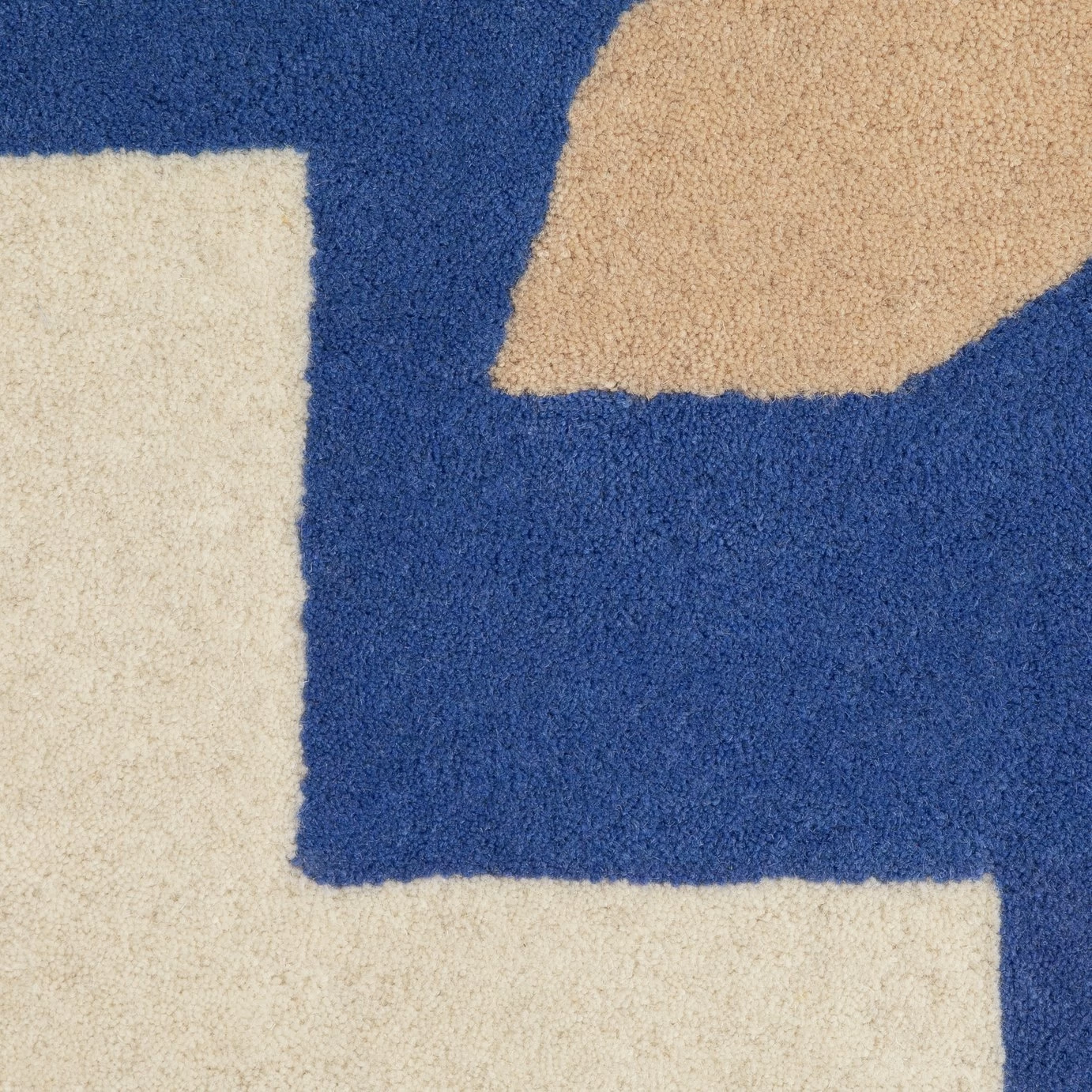 Habitat Arch Palm Wool Rug - Cream & Blue - 120x170cm - Image 3