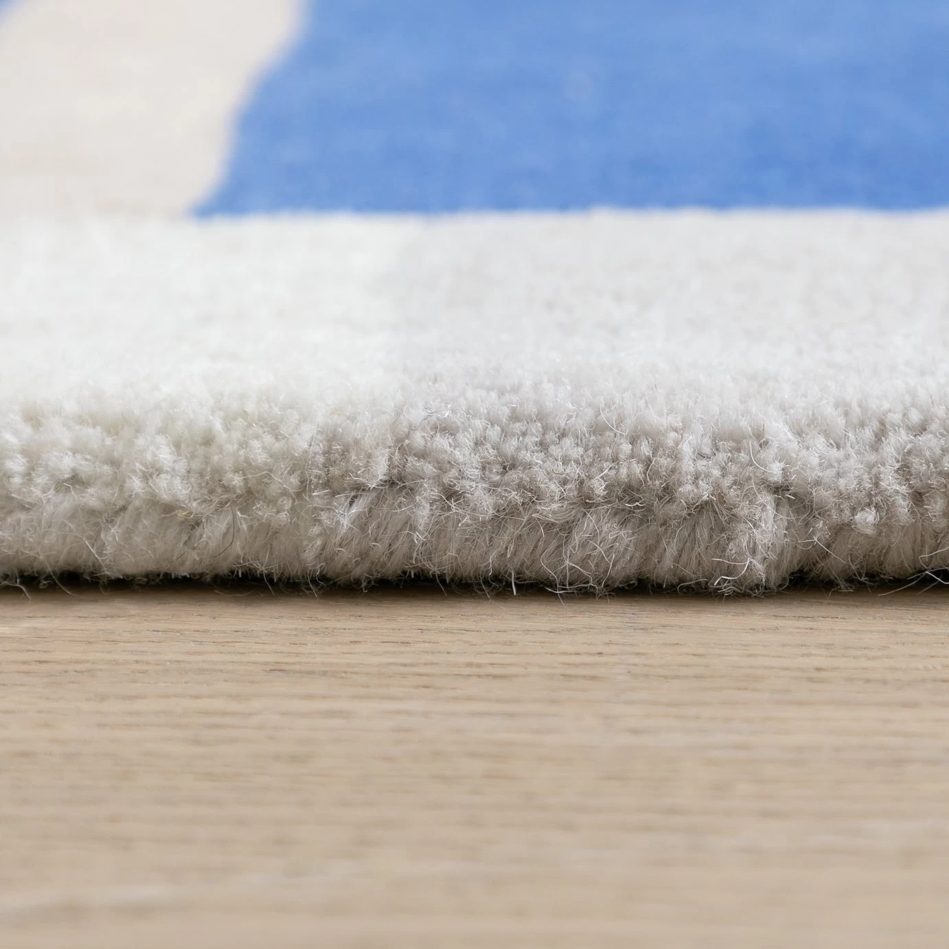 Habitat Arch Palm Wool Rug - Cream & Blue - 120x170cm - Image 4