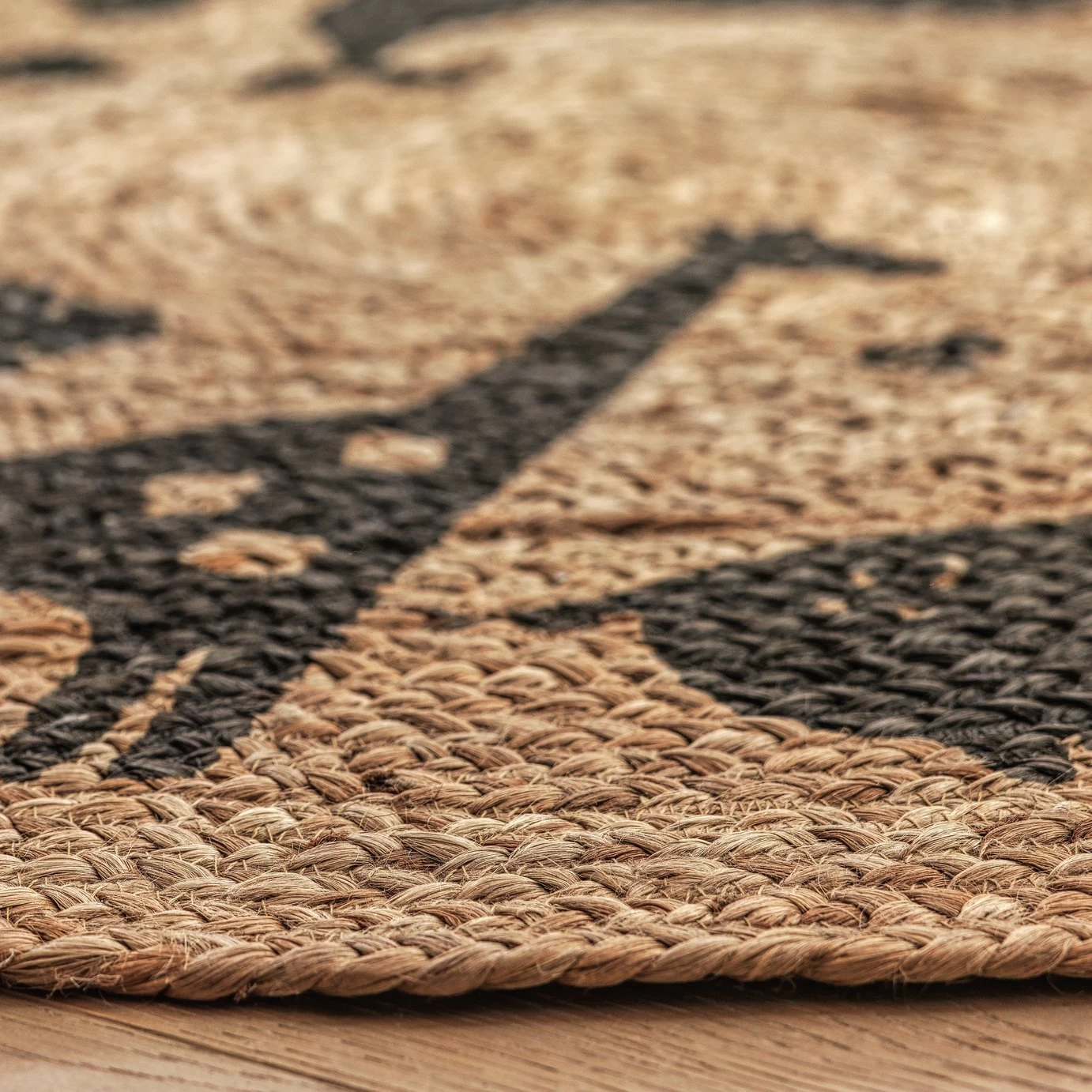 Habitat Kids Animal Abstract Jute Circle Rug - Natural - Image 3