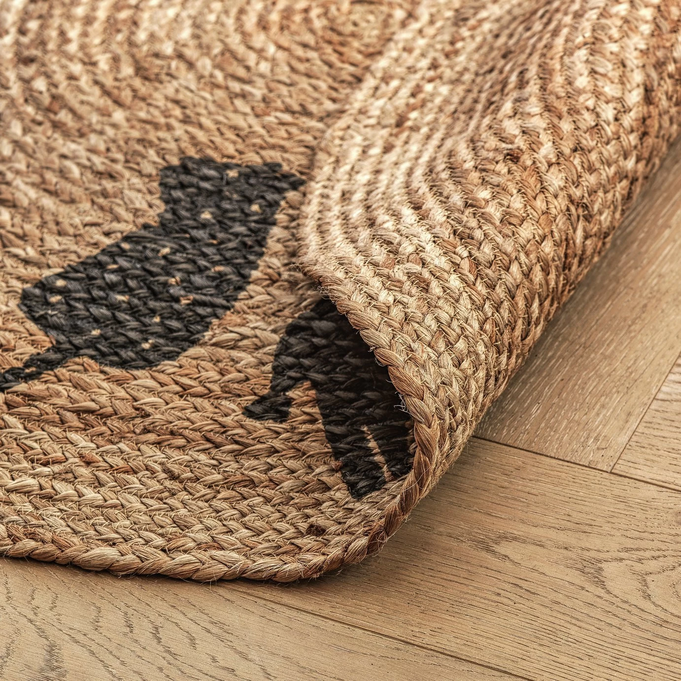Habitat Kids Animal Abstract Jute Circle Rug - Natural - Image 4