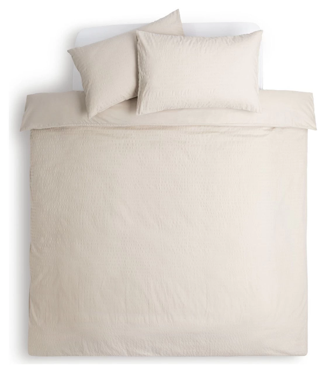 Habitat Seersucker Plain Taupe Bedding Set - Single - Image 3