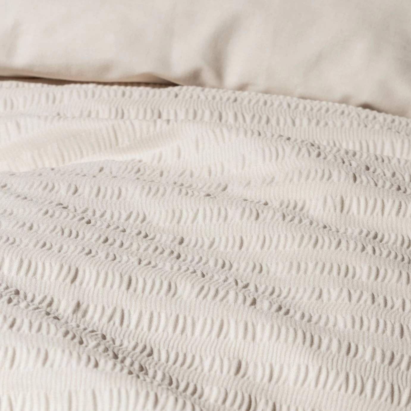 Habitat Seersucker Plain Taupe Bedding Set - Single - Image 5