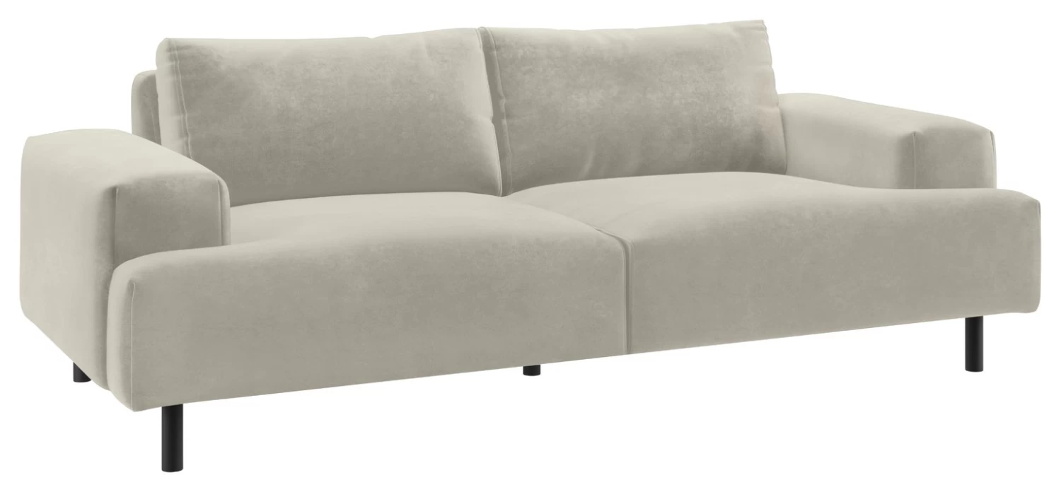 Habitat Julien Velvet 3 Seater Sofa - Natural - Image 5