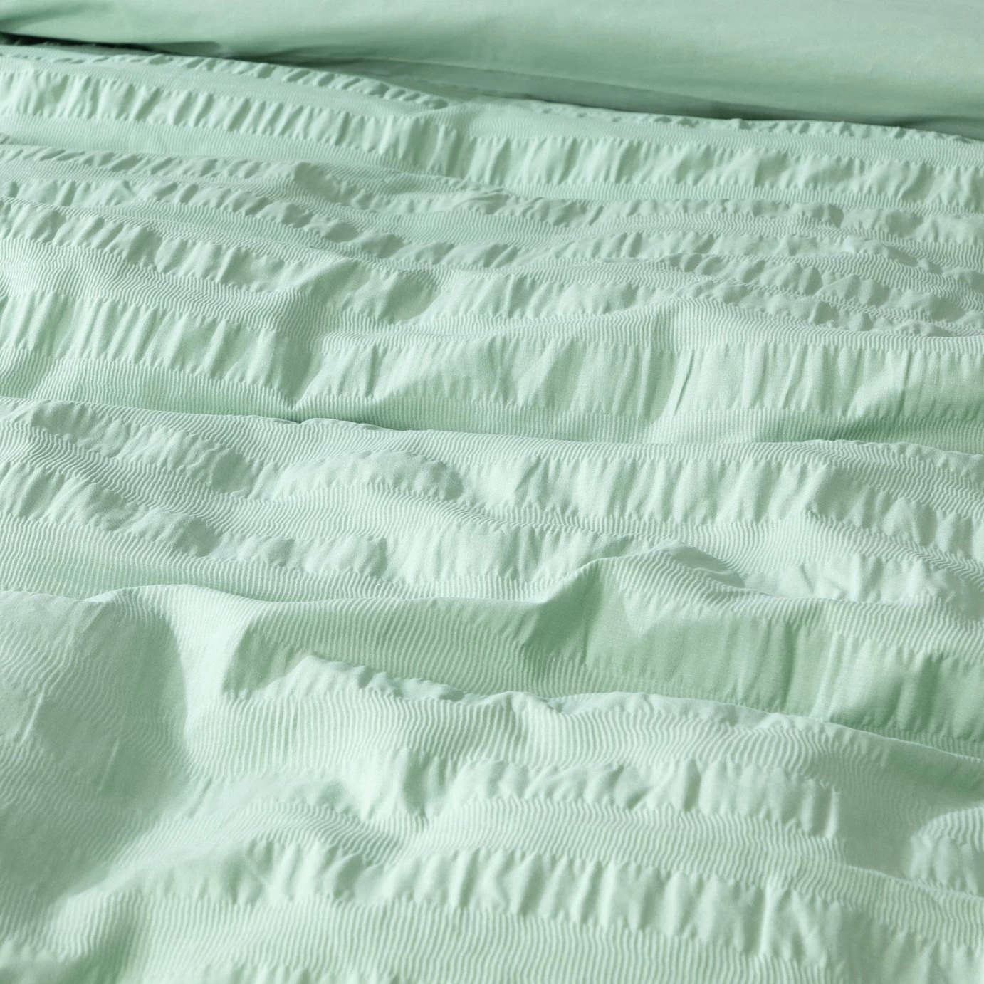 Habitat Reset Seersucker Sage Green Bedding Set - Single - Image 6