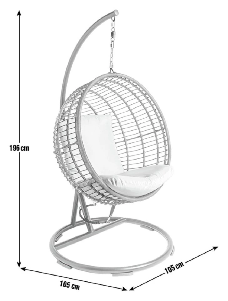 Habitat Dove Rattan Effect Hanging Egg Chair - Natural - Image 3
