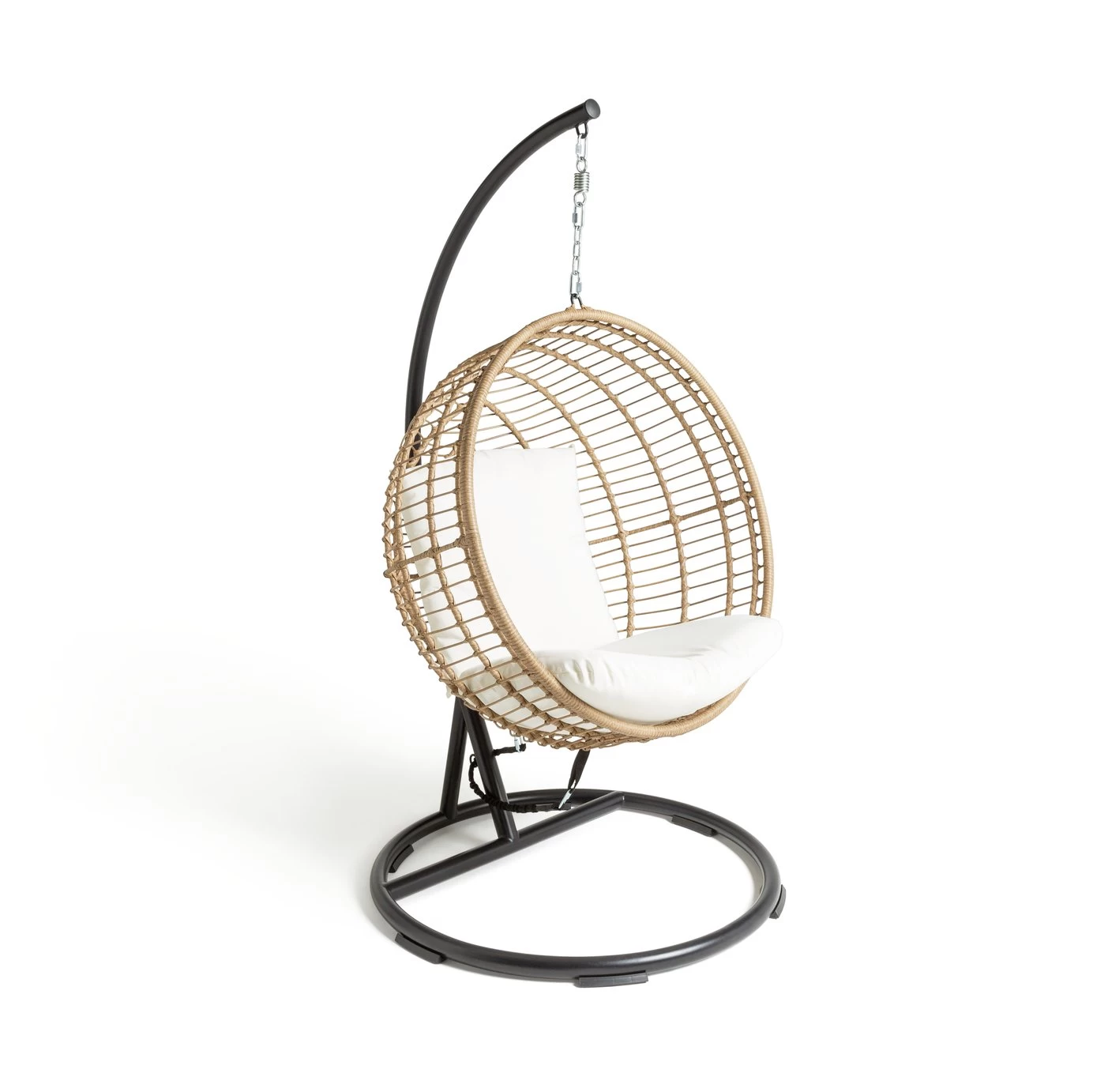 Habitat Dove Rattan Effect Hanging Egg Chair - Natural
