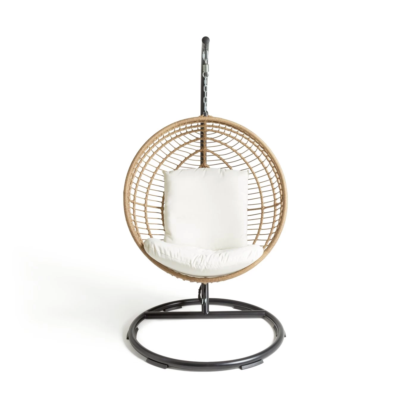 Habitat Dove Rattan Effect Hanging Egg Chair - Natural - Image 4