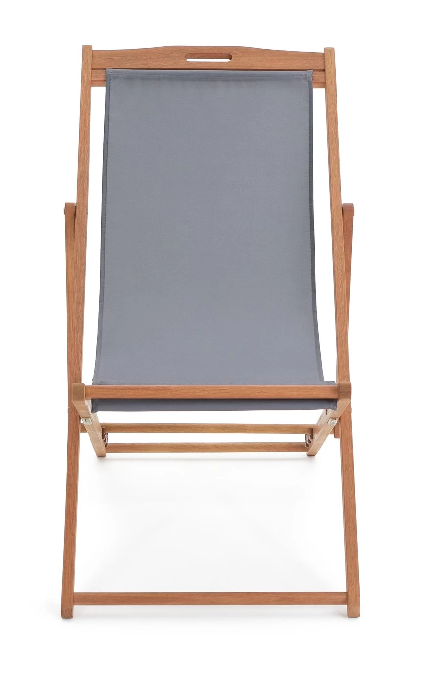Habitat Folding Wooden Garden Deck Chair - Charcoal - Image 5