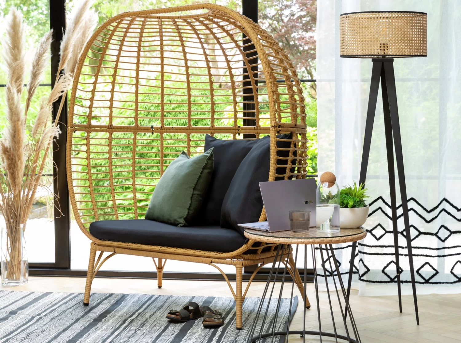 Habitat Kora 2 Seater Egg Bench - Natural - Image 5