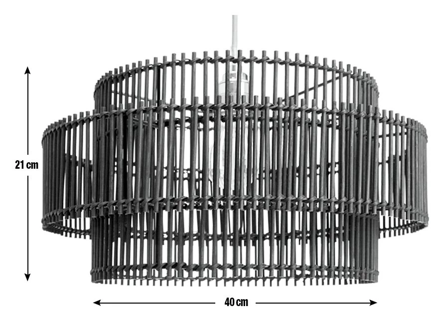 Habitat Bamboo 2 Tier Pendant Shade - Black - Image 3