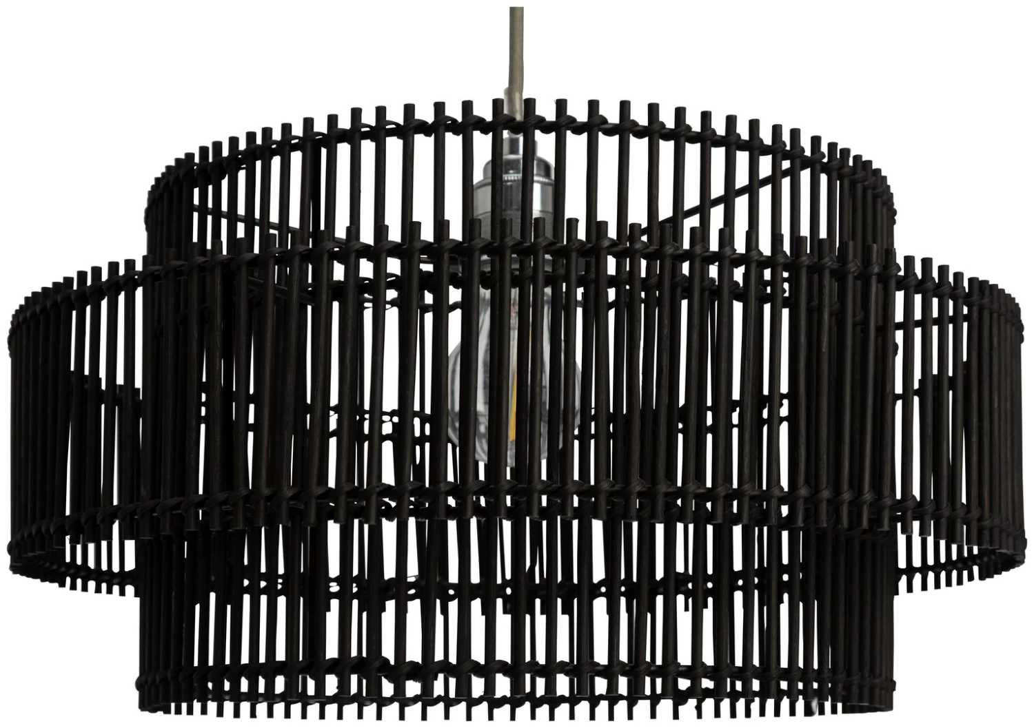 Habitat Bamboo 2 Tier Pendant Shade - Black - Image 2