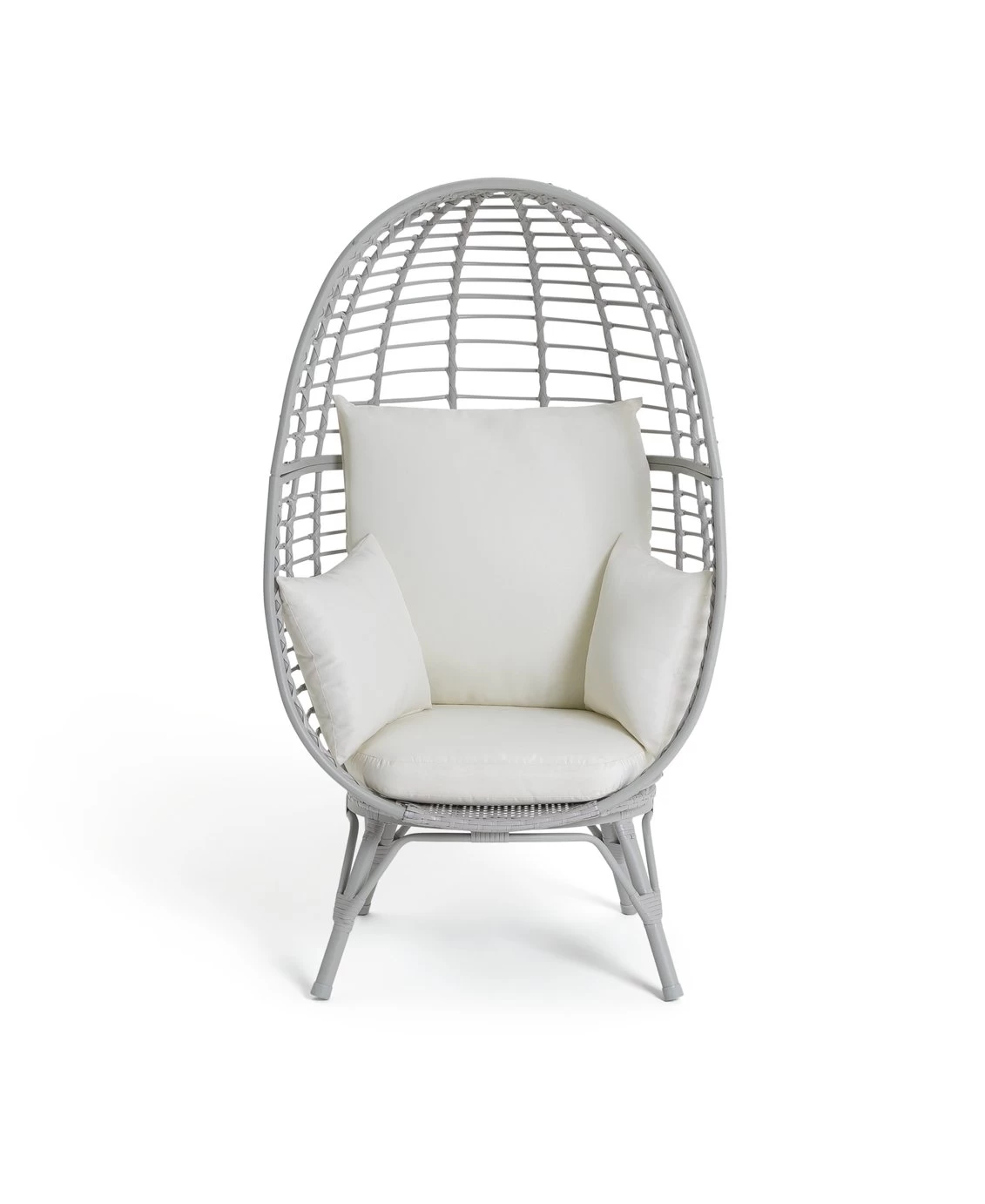 Habitat Kora Rattan Effect Garden Egg Chair - Grey - Image 7