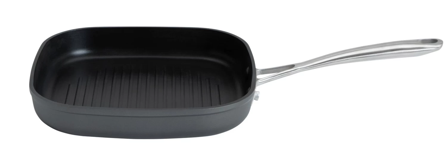 Habitat 24cm Anodised Aluminium Grill Pan - Black