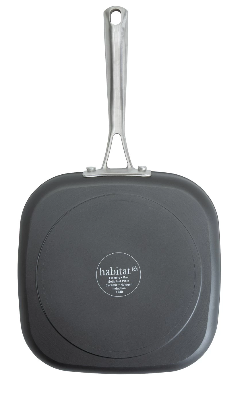 Habitat 24cm Anodised Aluminium Grill Pan - Black - Image 4