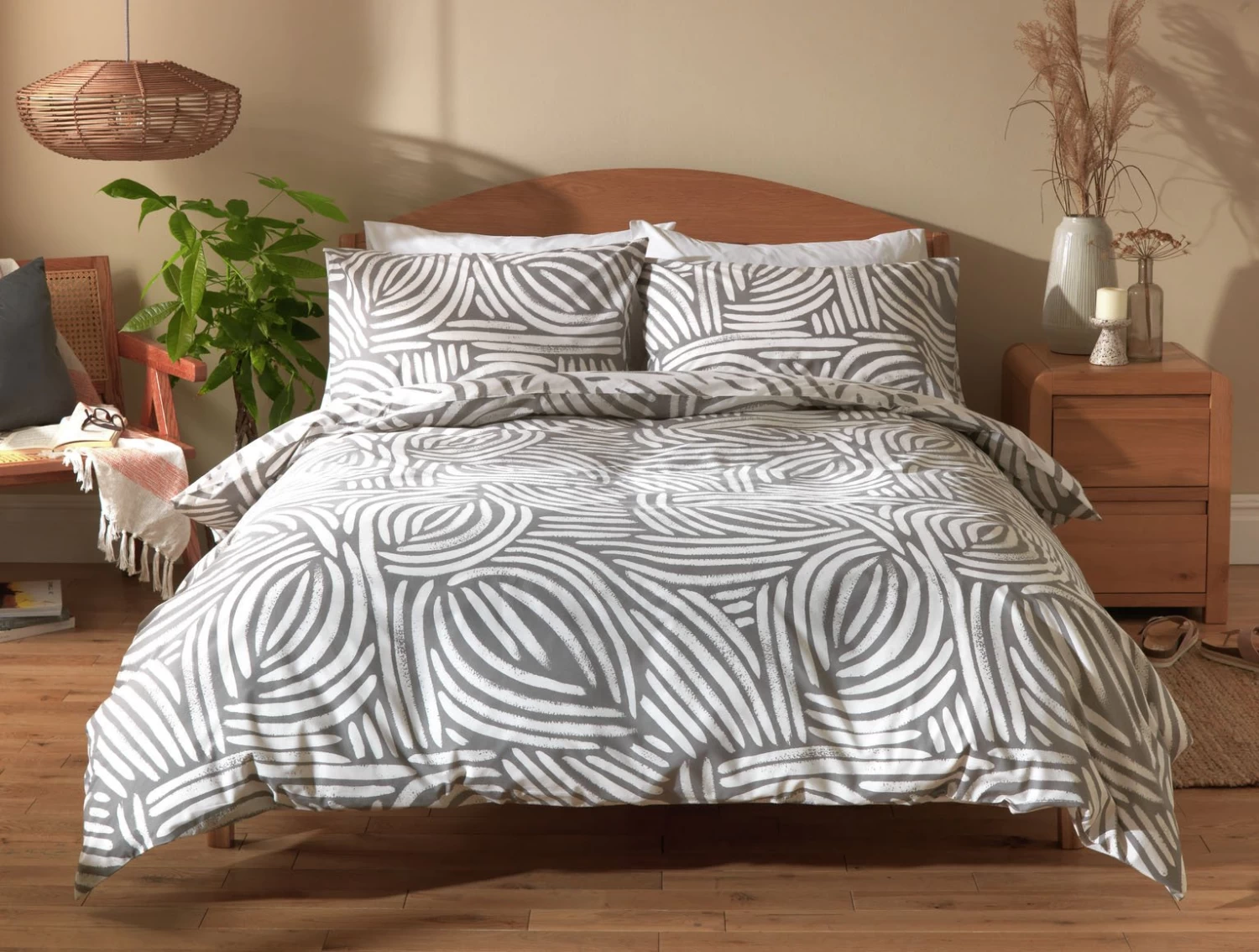 Habitat Scandi Mark Making Grey Bedding Set - Single