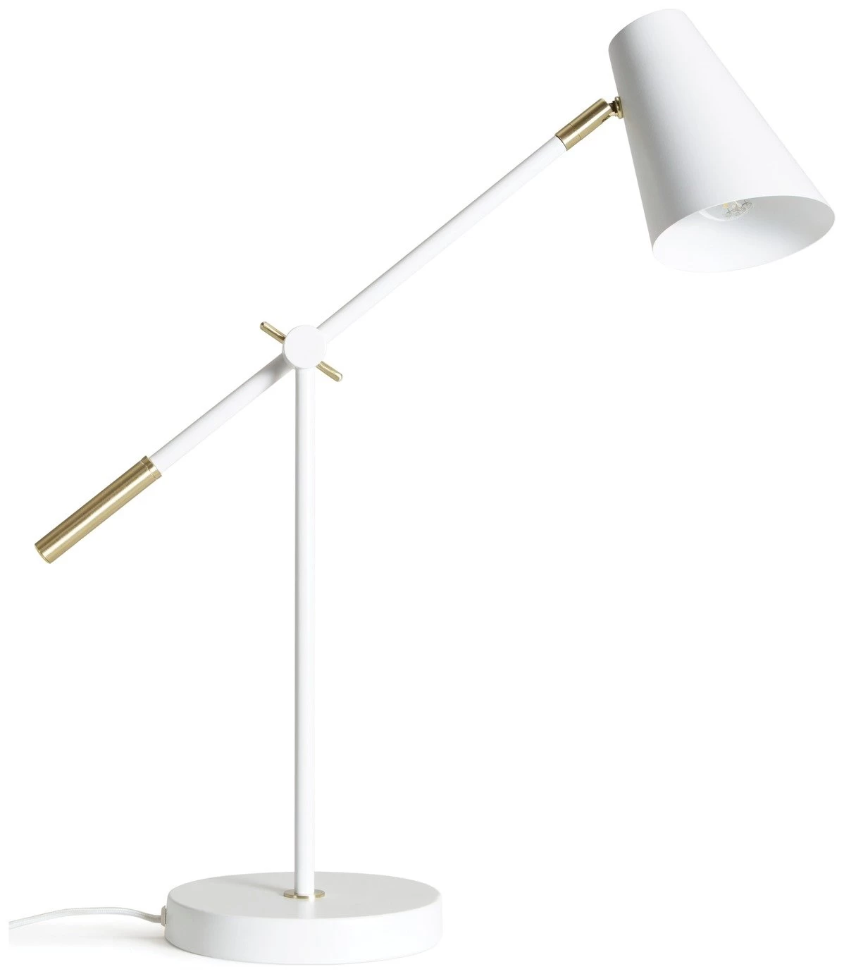 Habitat Vesper Cone Task Table Lamp - White & Gold - Image 2