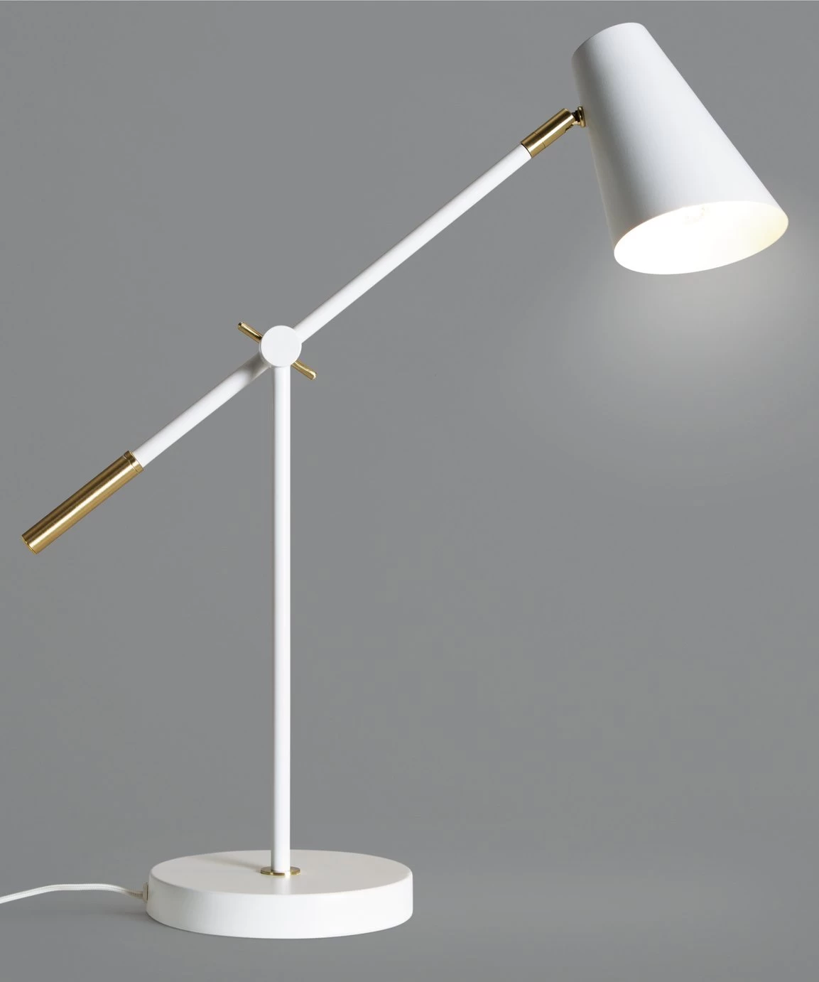 Habitat Vesper Cone Task Table Lamp - White & Gold - Image 7
