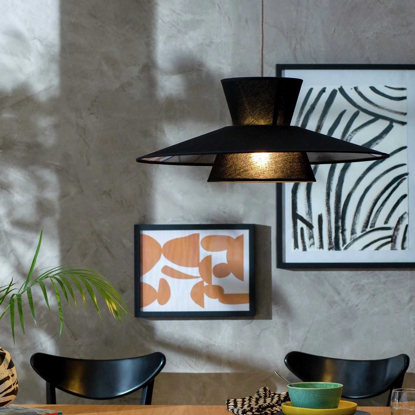 Habitat Linen Otton 2 Tier Easy Fit Shade - Black