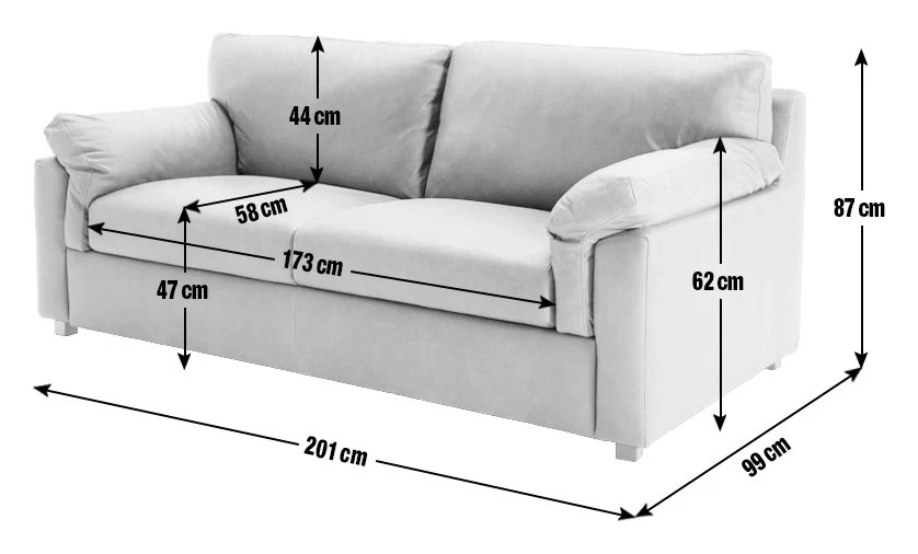 Habitat Florence Leather 3 Seater Sofa - Tan - Image 4