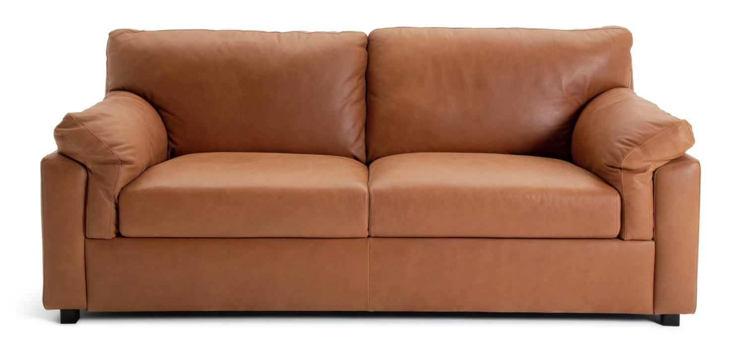 Habitat Florence Leather 3 Seater Sofa - Tan