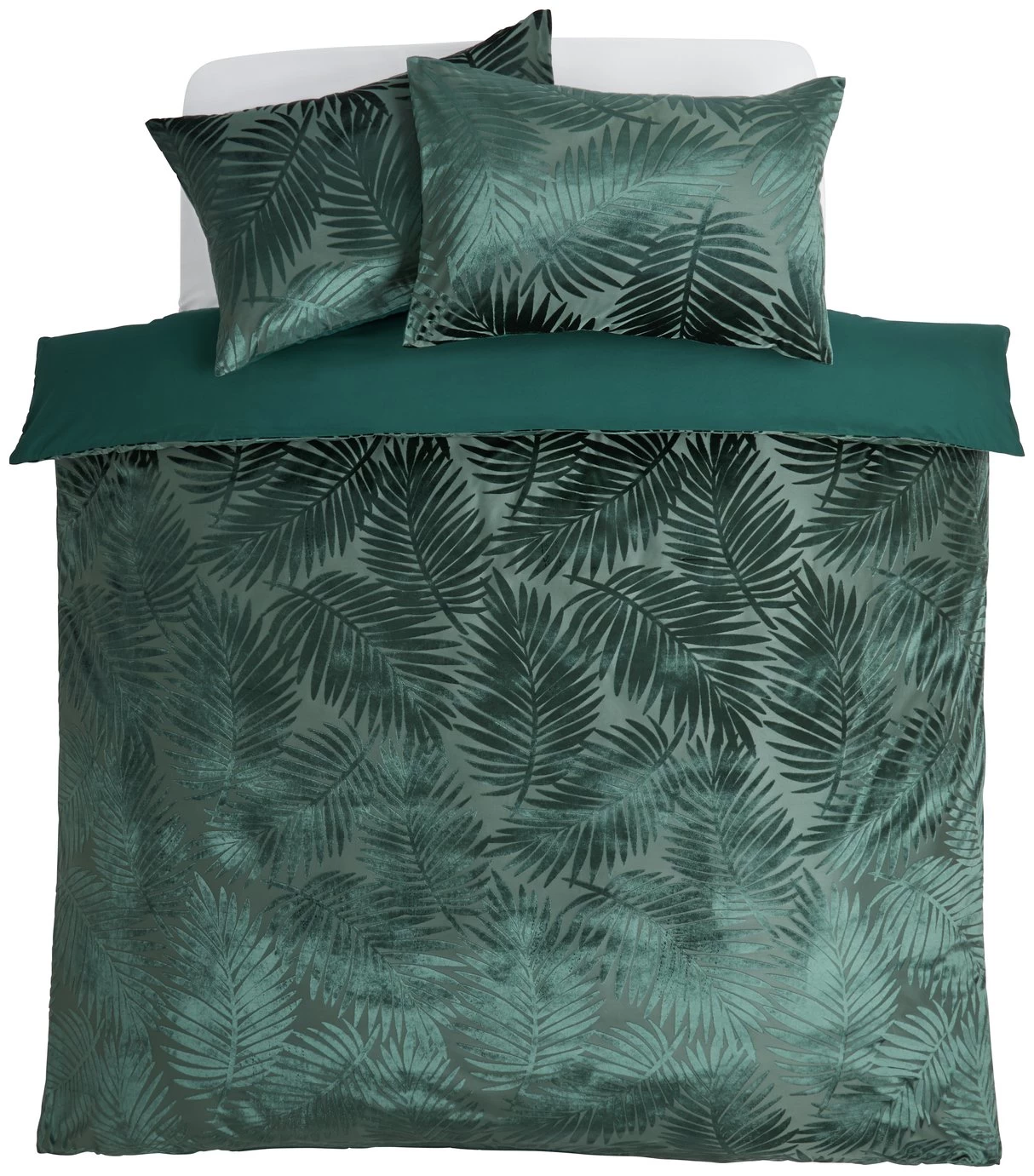 Habitat Feather Velvet Green Bedding Set - Double - Image 3