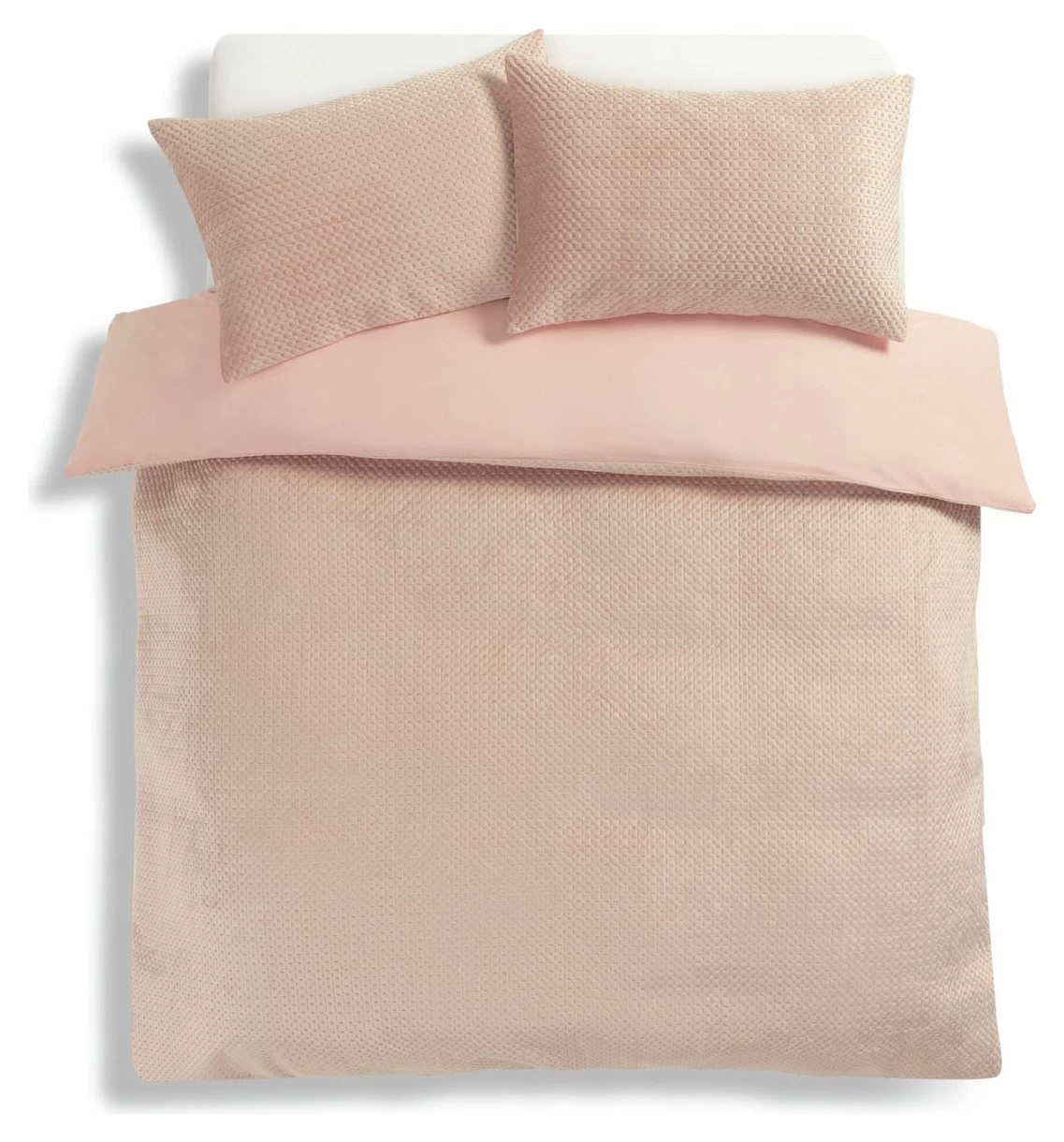 Habitat Pinsonic Velvet Plain Pink Bedding Set - Double - Image 3