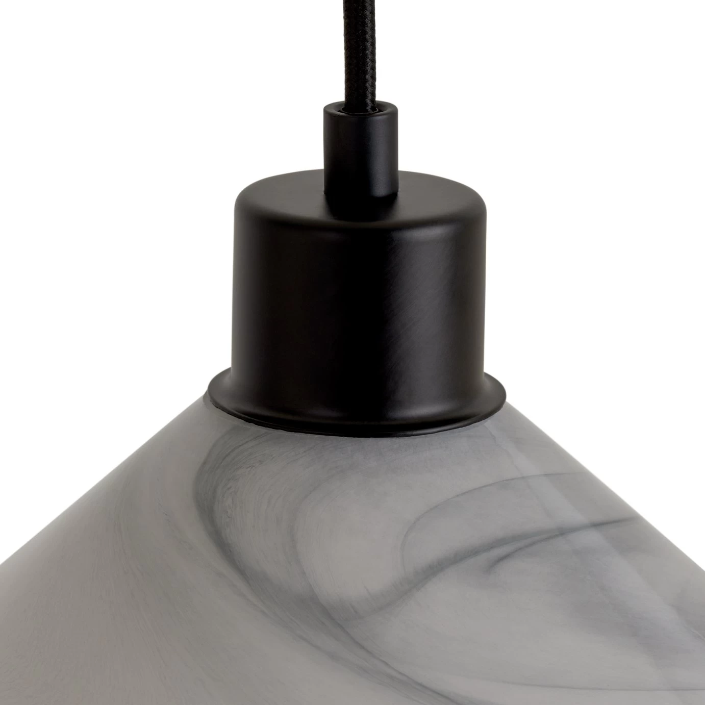 Habitat Lati Marble Glass Pendant - Black & White - Image 3