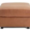 Habitat Florence Leather Ottoman Footstool - Tan
