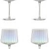 Habitat Iridescent Lustre Fluted Set Of 4 Gin Glass