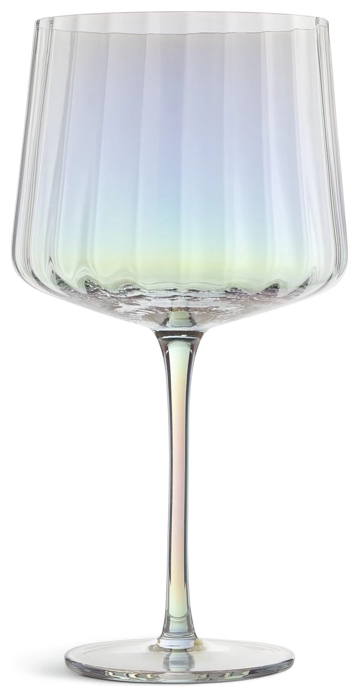 Habitat Iridescent Lustre Fluted Set Of 4 Gin Glass - Image 3