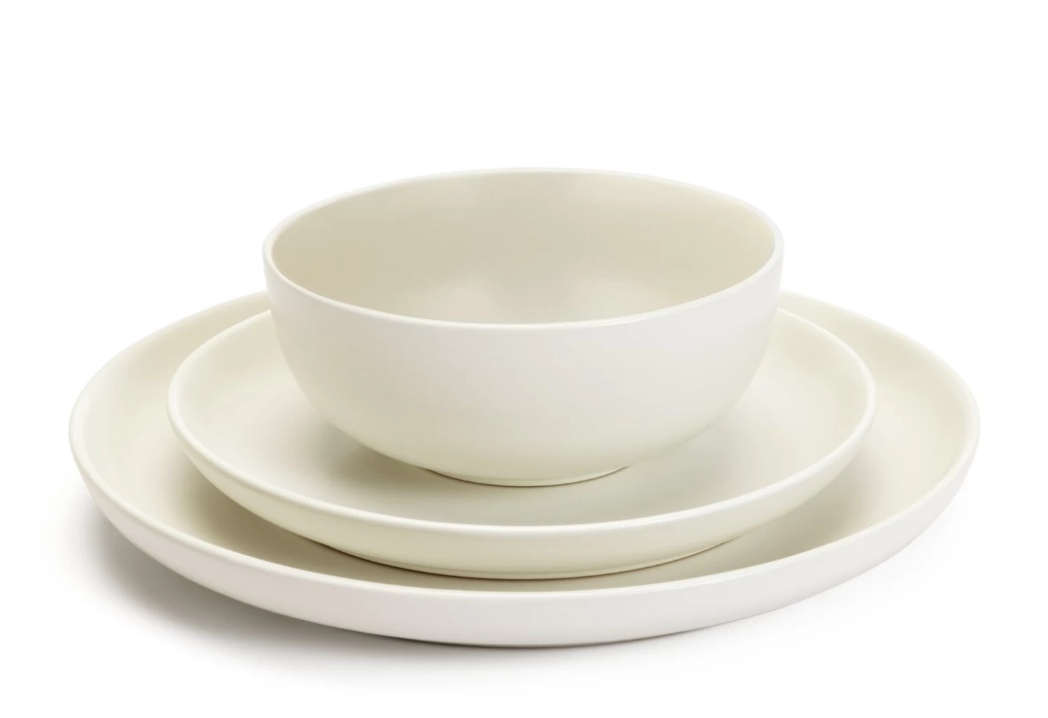 Habitat 12 Piece Stoneware Dinner Set - White - Image 4