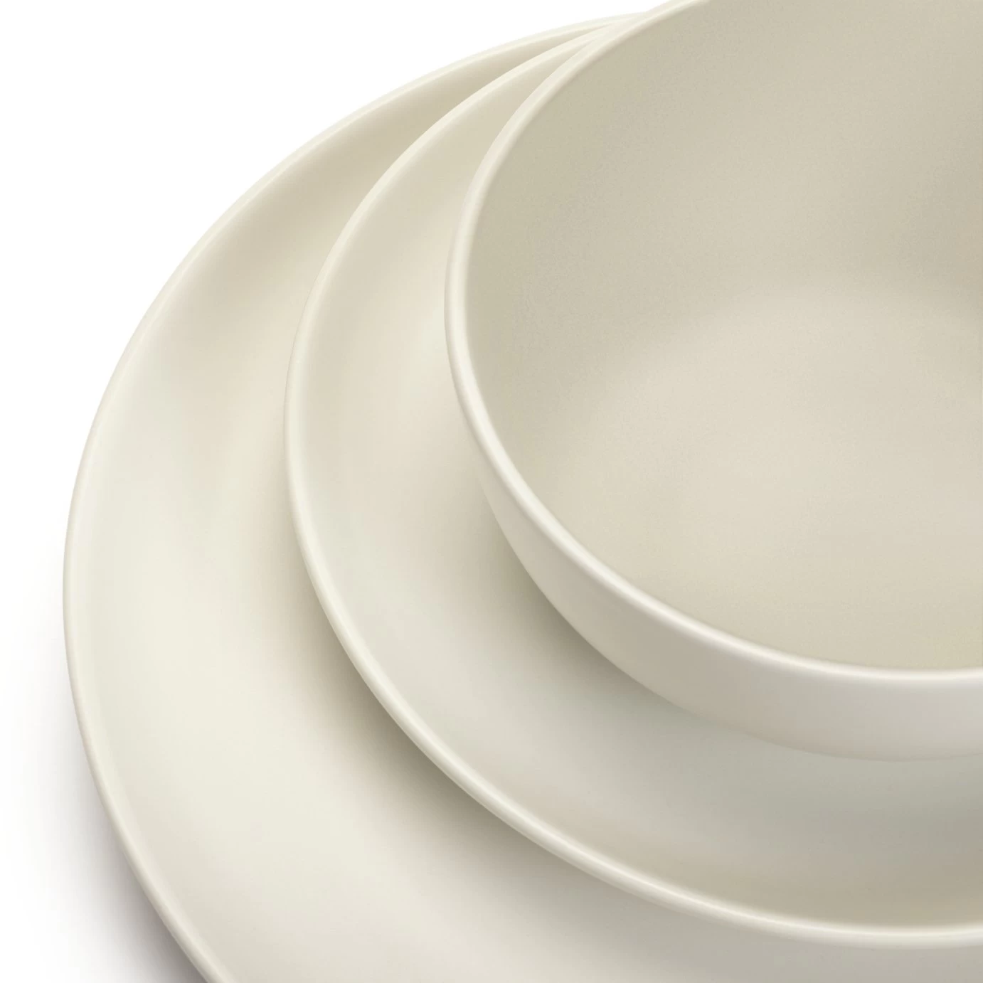 Habitat 12 Piece Stoneware Dinner Set - White - Image 5