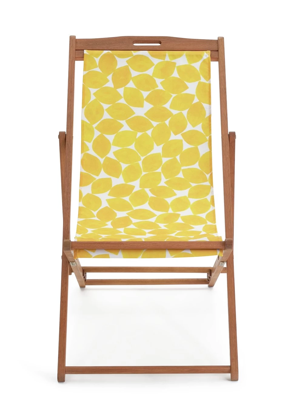 Habitat Folding Wooden Garden Deck Chair - Yellow - Image 5