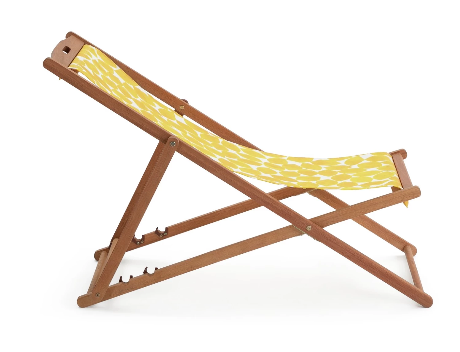 Habitat Folding Wooden Garden Deck Chair - Yellow - Image 6