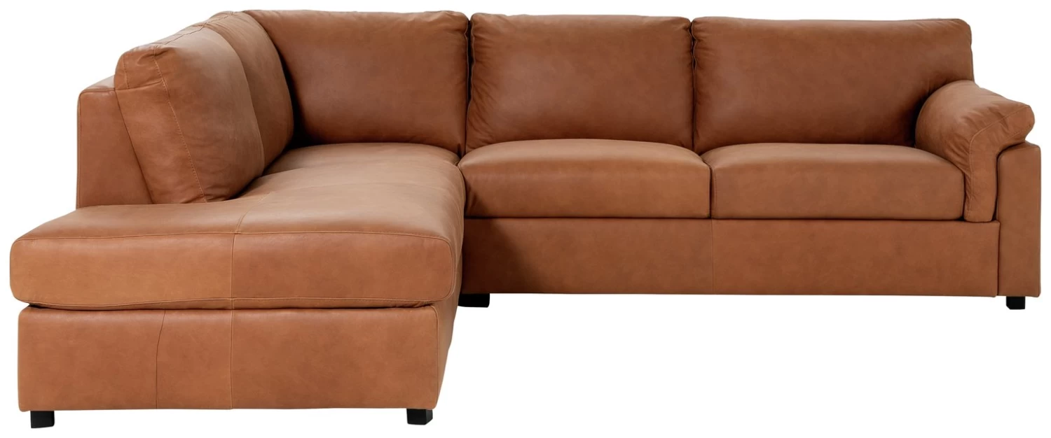 Habitat Florence Leather Left Hand Corner Chaise Sofa - Tan - Image 5