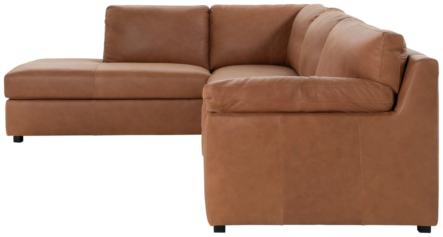 Habitat Florence Leather Left Hand Corner Chaise Sofa - Tan - Image 6