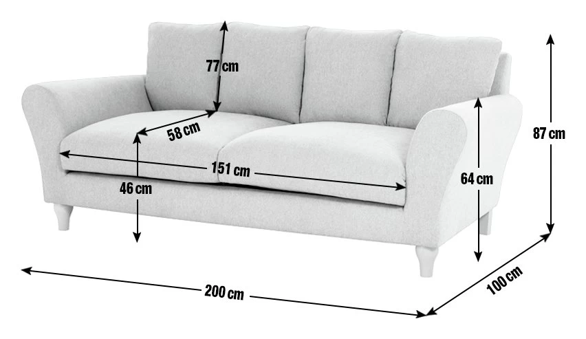 Habitat Carrie Fabric 3 Seater Sofa - Graphite - Image 4