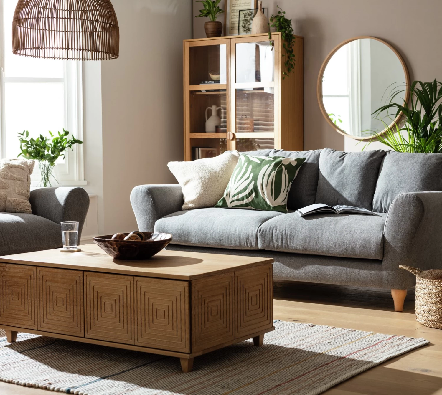 Habitat Carrie Fabric 3 Seater Sofa - Graphite - Image 2